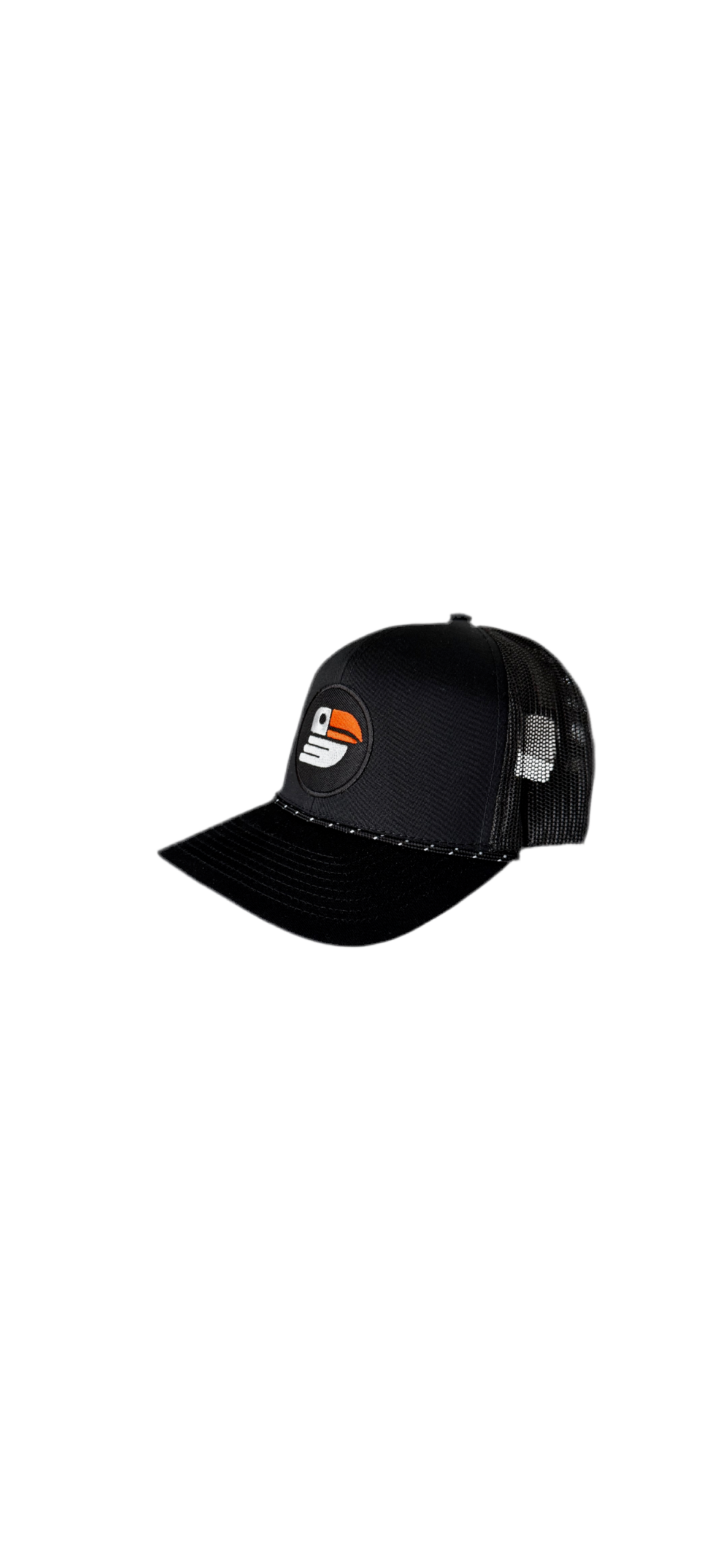 Snapback Trucker Hat w/rope - Black