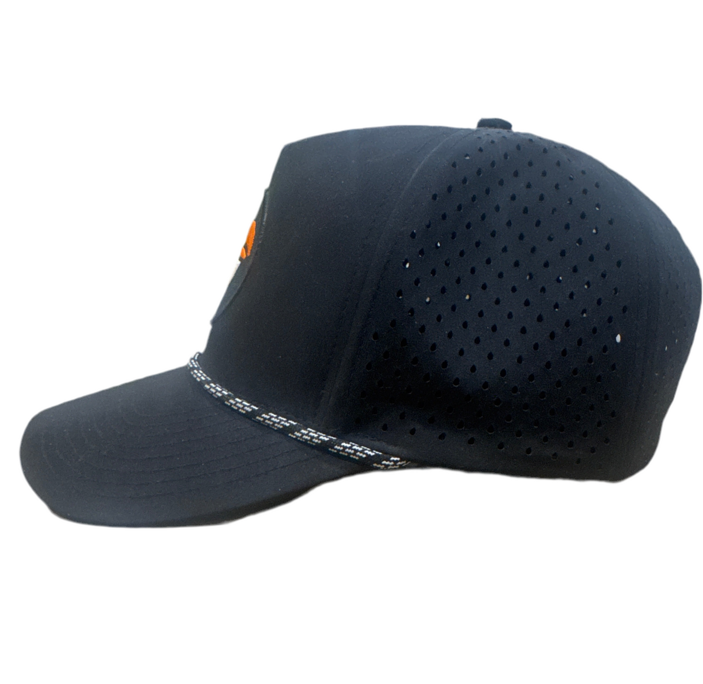 Snapback Performance Hat w/rope- Black