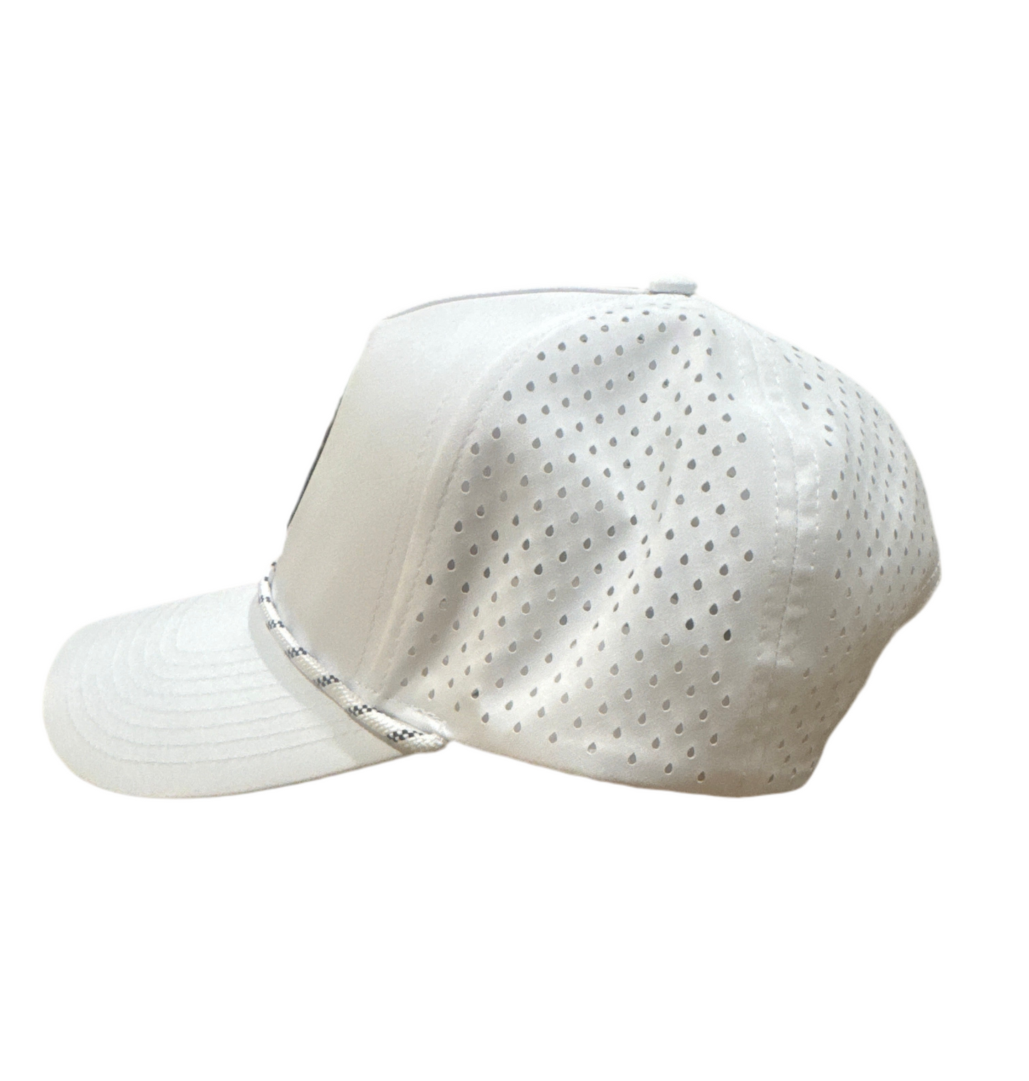 Snapback Performance Hat w/rope- White