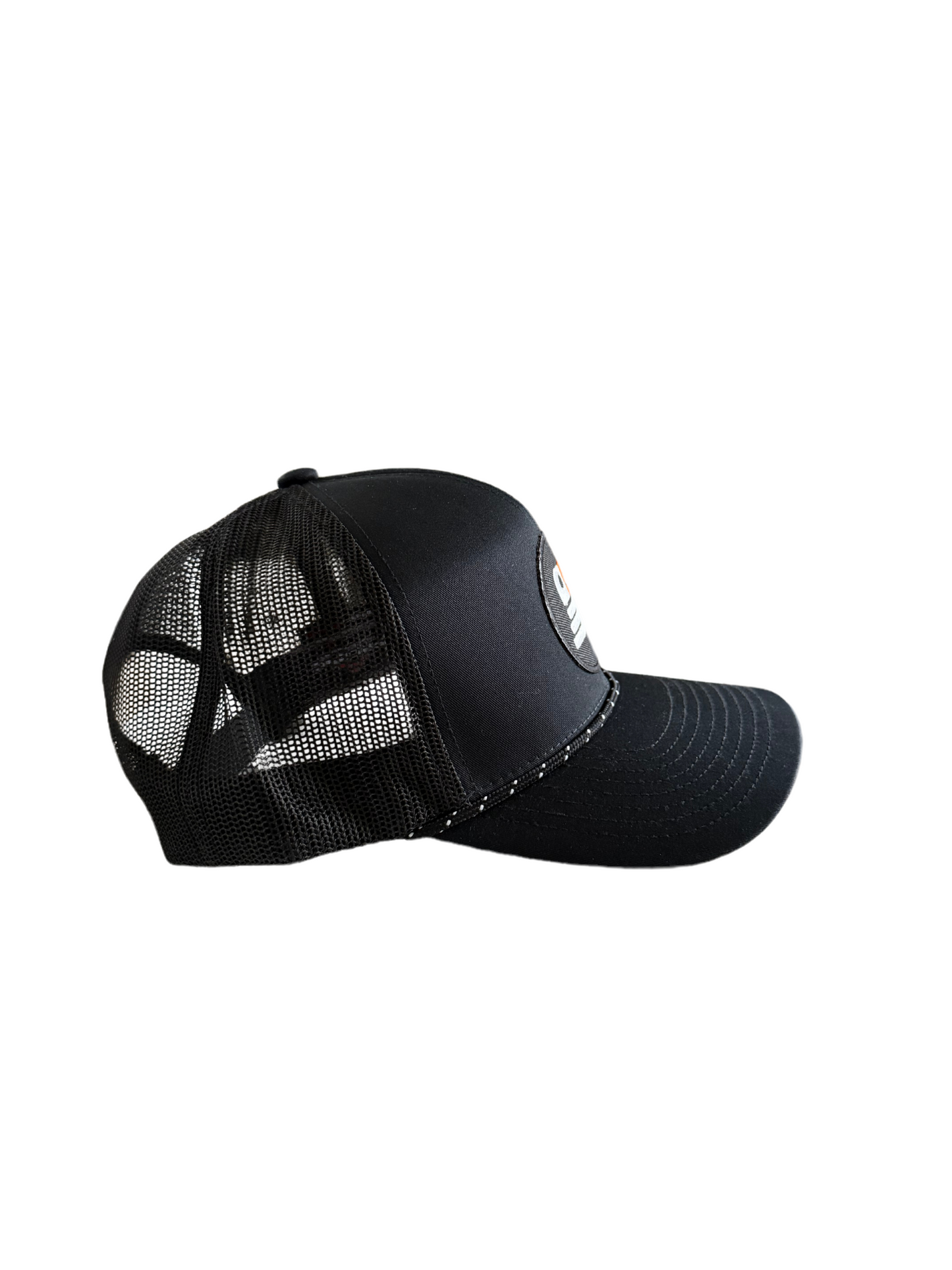 Snapback Trucker Hat w/rope - Black